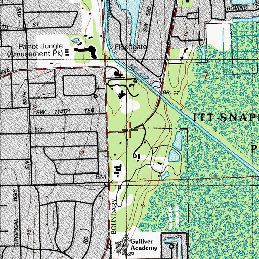 Topographic Map of Coral Gables Fire Department Station 3, FL