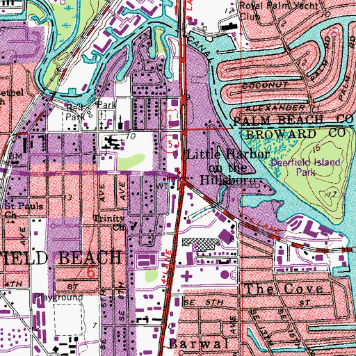 Topographic Map of Deerfield Beach Fire Rescue Station 4, FL