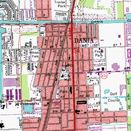 Topographic Map of Dania Beach Fire / Rescue, FL