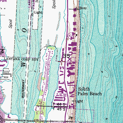 Topographic Map of South Palm Beach Fire Department (closed), FL