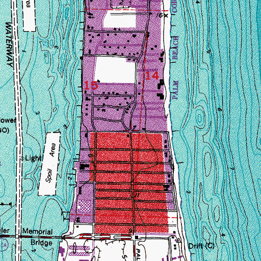 Topographic Map of Palm Beach Fire Rescue Station 2, FL