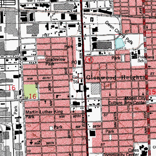 Topographic Map of Miami - Dade County Fire Rescue Station 2, FL