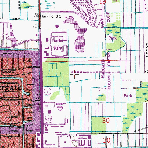 Topographic Map of Margate Fire Department Station 98, FL