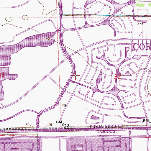 Topographic Map of Coral Springs Fire Department Station 95, FL