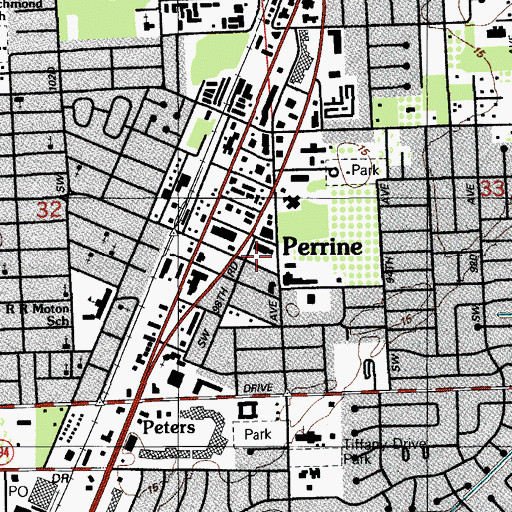 Topographic Map of Miami - Dade County Perrine Fire Rescue Station 50, FL