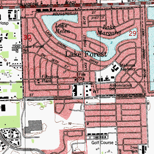 Topographic Map of Broward County Sheriffs Office Department of Fire Rescue and Emergency Services Station 48, FL