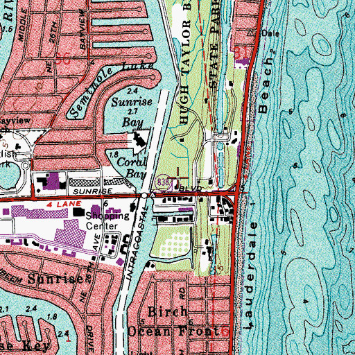 Topographic Map of Fort Lauderdale Fire Rescue Station 13, FL