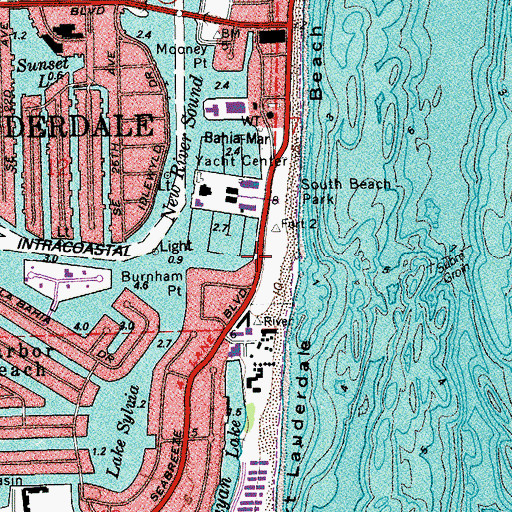 Topographic Map of Fort Lauderdale Fire Rescue Station 49, FL