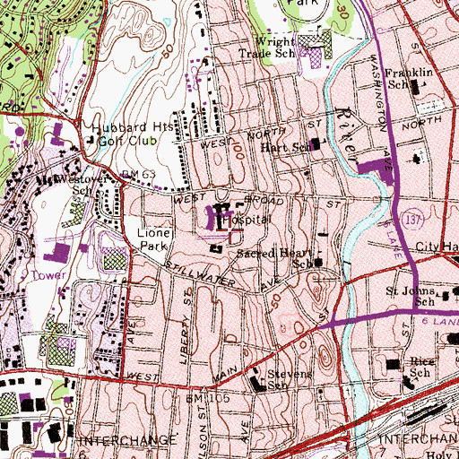 Topographic Map of Stamford Hospital Heliport, CT