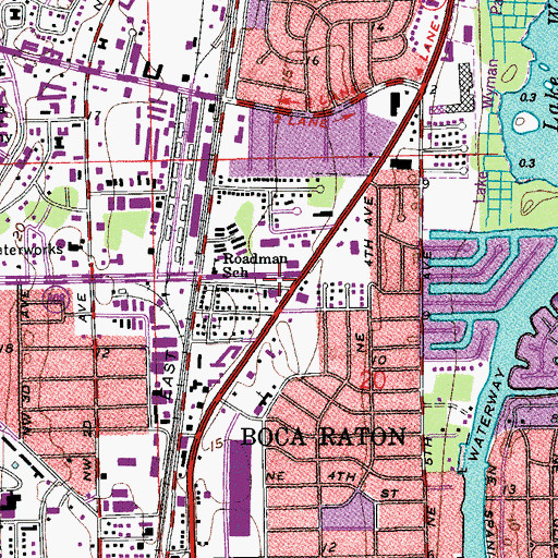 Topographic Map of Boca Raton Fire and Rescue Station 1, FL