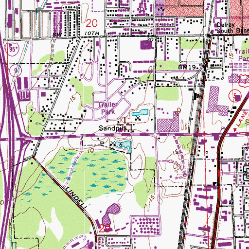 Topographic Map of Delray Beach Fire Rescue Department Station 3, FL