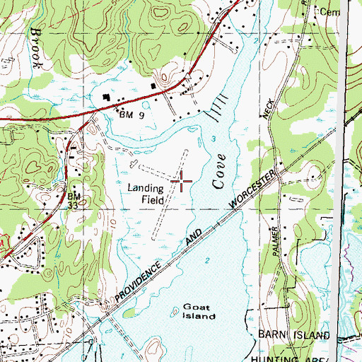Topographic Map of Stonington Airpark, CT