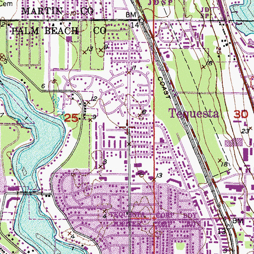 Topographic Map of Palm Beach County Fire Rescue Station 11, FL