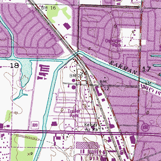 Topographic Map of Richard Road Fire Department, FL