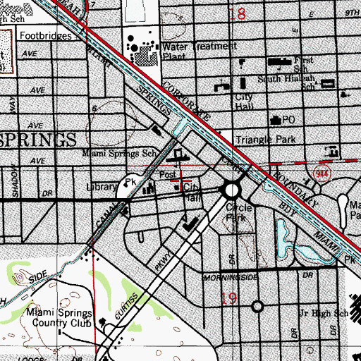 Topographic Map of Miami - Dade County Fire Rescue Station 35, FL