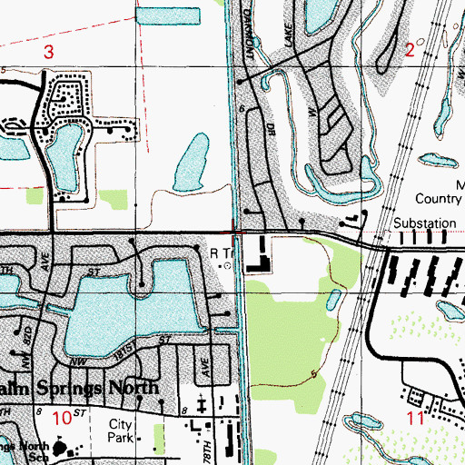 Topographic Map of Miami - Dade County Palm Springs North Fire Rescue Station 44, FL