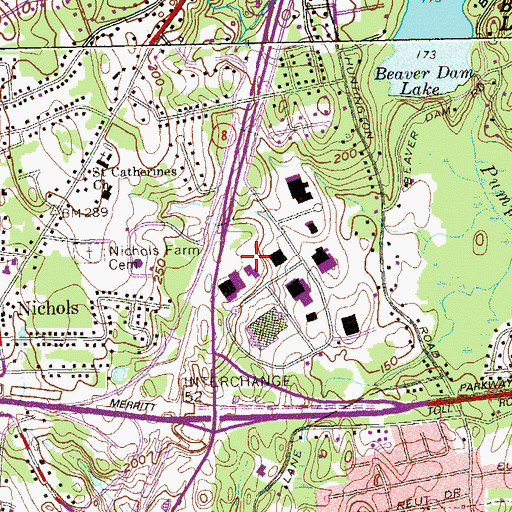 Topographic Map of Chase Manhattan Bank of Connecticut Heliport, CT