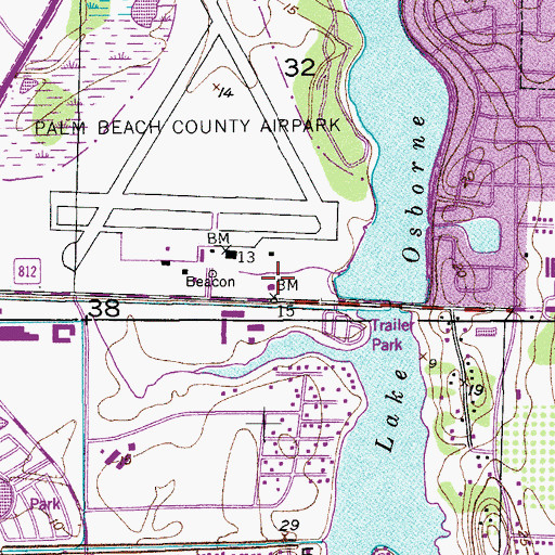 Topographic Map of Palm Beach County Fire Rescue Station 35, FL