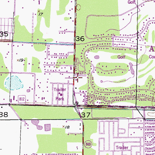Topographic Map of Palm Beach County Fire Rescue Station 43, FL