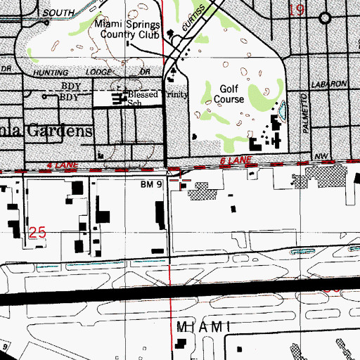 Topographic Map of Miami - Dade County Fire Rescue Station 59, FL
