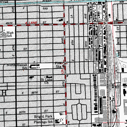 Topographic Map of Hialeah Fire Department Station 2, FL