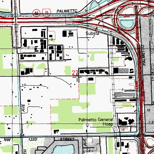 Topographic Map of Hialeah Fire Department Station 7, FL