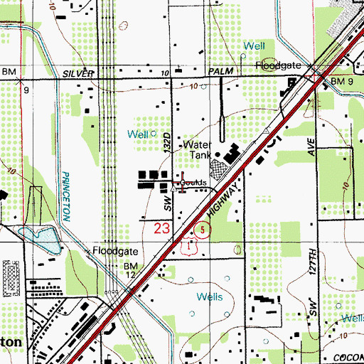 Topographic Map of Miami - Dade County Princeton Fire Rescue Station 5, FL