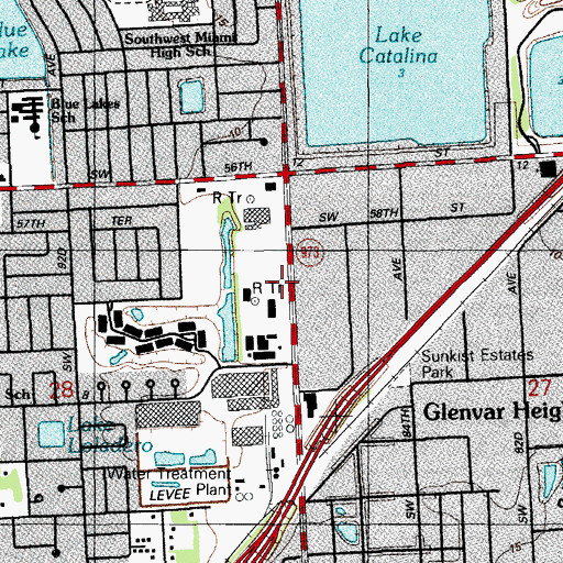Topographic Map of Miami - Dade County Fire Rescue Station 13, FL