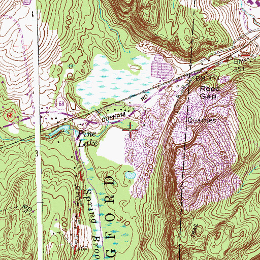 Topographic Map of Reeds Gap Heliport, CT