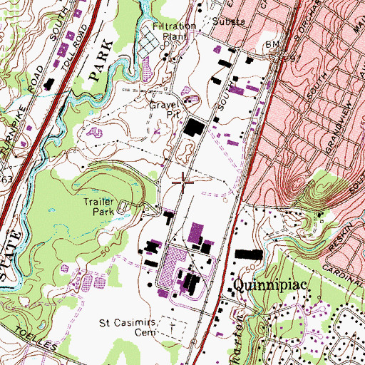 Topographic Map of American Cyanamid Company Heliport, CT