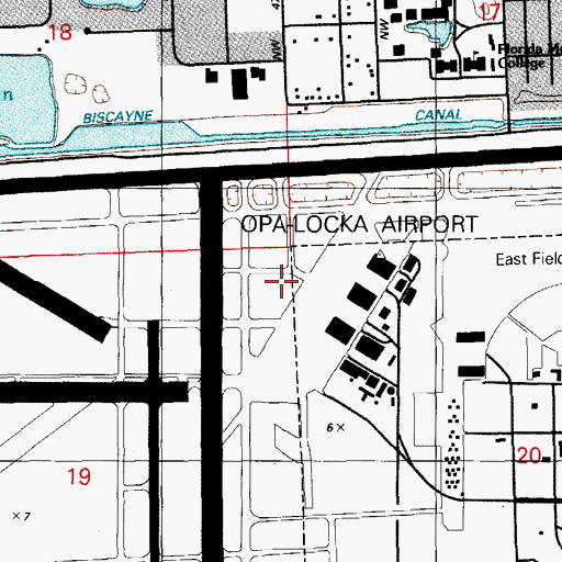 Topographic Map of Miami - Dade County Fire Rescue Station 25, FL