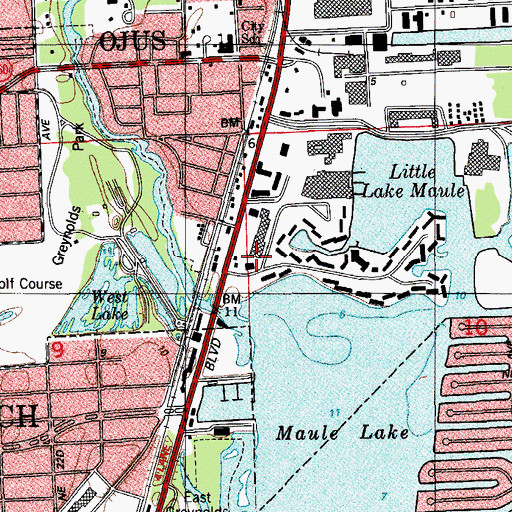Topographic Map of Miami - Dade County Fire Rescue Station 33, FL