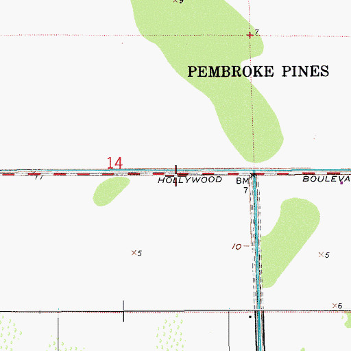 Topographic Map of Pembroke Pines Fire and Rescue Station 79, FL