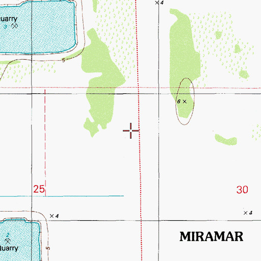 Topographic Map of Miramar Fire Rescue Station 100, FL