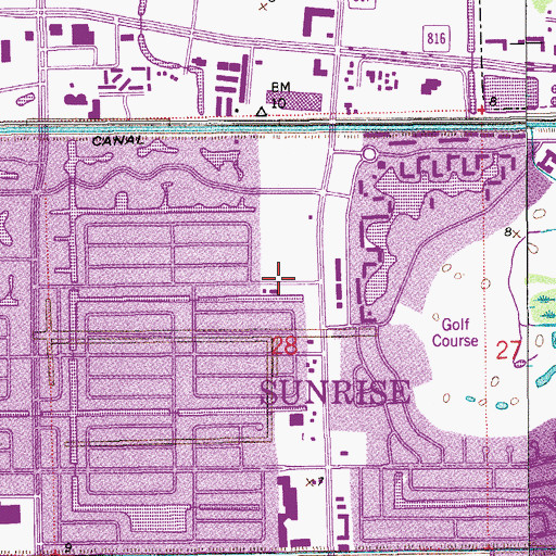 Topographic Map of Sunrise Fire Rescue Station 59, FL
