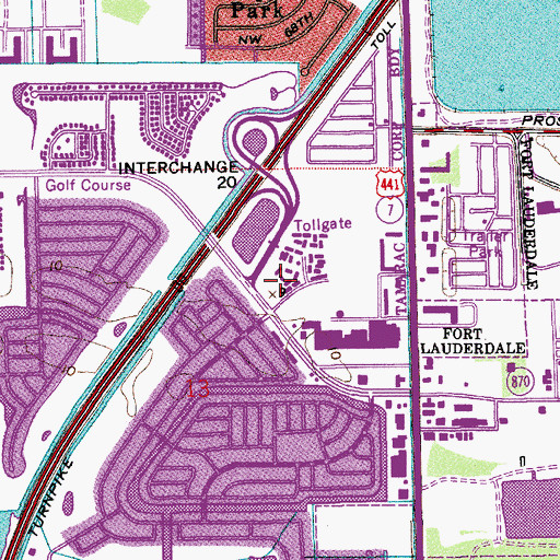 Topographic Map of Tamarac Fire and Rescue Station 78, FL