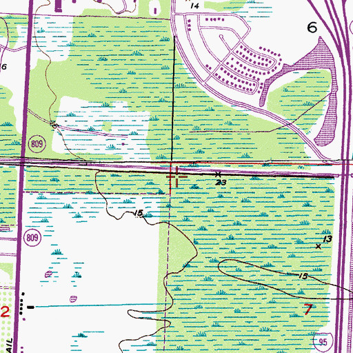 Topographic Map of West Palm Beach Fire Rescue Station 6, FL
