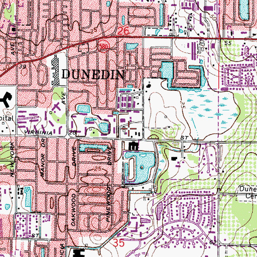 Topographic Map of Dunedin Fire Rescue Station 60, FL