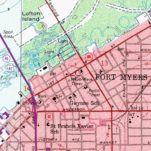 Topographic Map of Southwest Florida Professional Fire Fighters Association - Office, FL