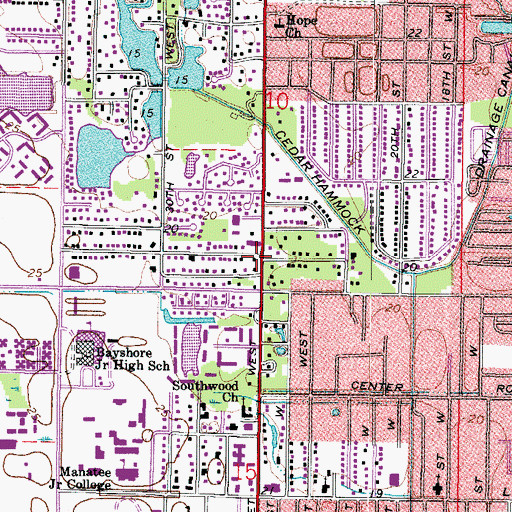 Topographic Map of Cedar Hammock Fire Rescue Headquarters Station 1, FL