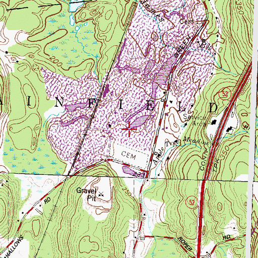 Topographic Map of Wauregan Heliport, CT