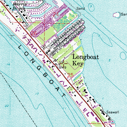 Topographic Map of Longboat Key Fire Rescue Station 1, FL