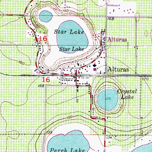 Topographic Map of Polk County Fire Department Station 2 Alturas, FL