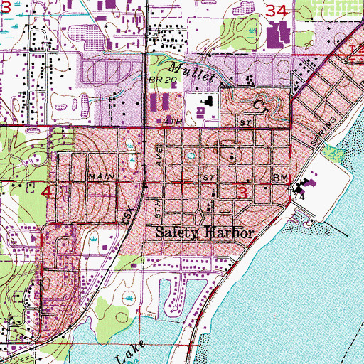 Topographic Map of Safety Harbor Fire Department, FL