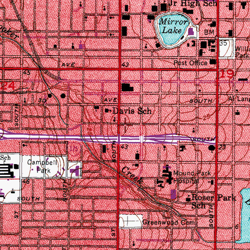 Topographic Map of Saint Petersburg Fire and Rescue Headquarters, FL