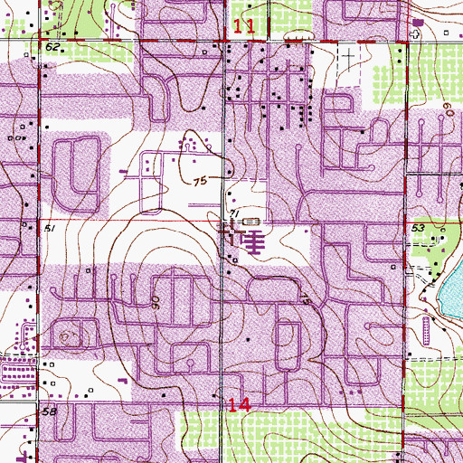 Topographic Map of Seffner Mango Volunteer Fire Department Engine 18, FL