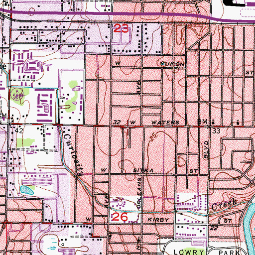 Topographic Map of Tampa Fire and Rescue Station 11, FL