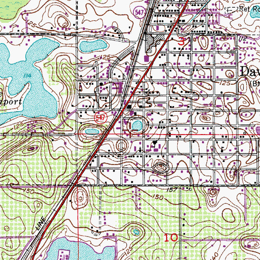 Topographic Map of Davenport Fire Department, FL