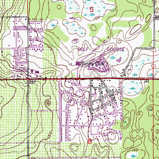 Topographic Map of Polk County Fire Department Station 870, FL