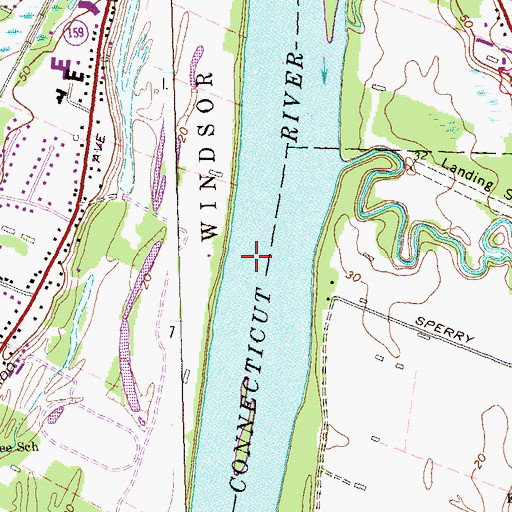 Topographic Map of Ralphs Seaplane Base, CT